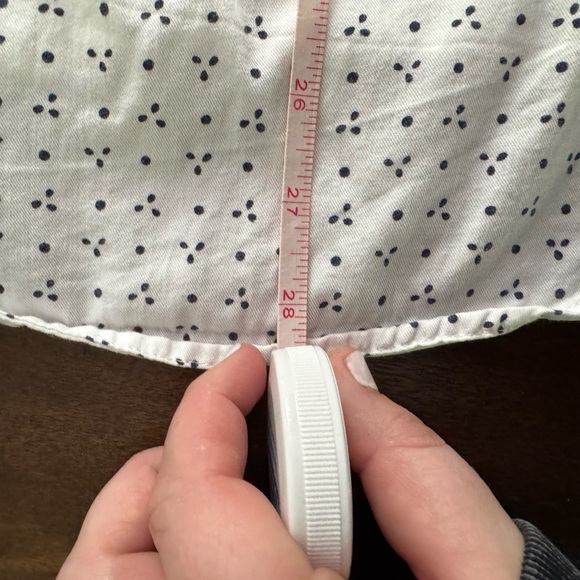 Madewell White Button Up Shirt with Navy Dots Size Medium - Picture 11 of 11